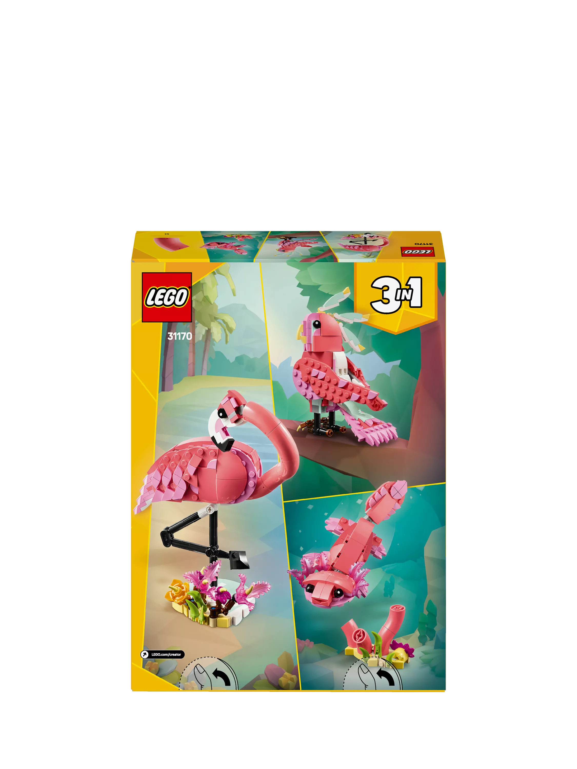 LEGO Creator 3in1 Pink Flamingo building set 288 pieces - British product