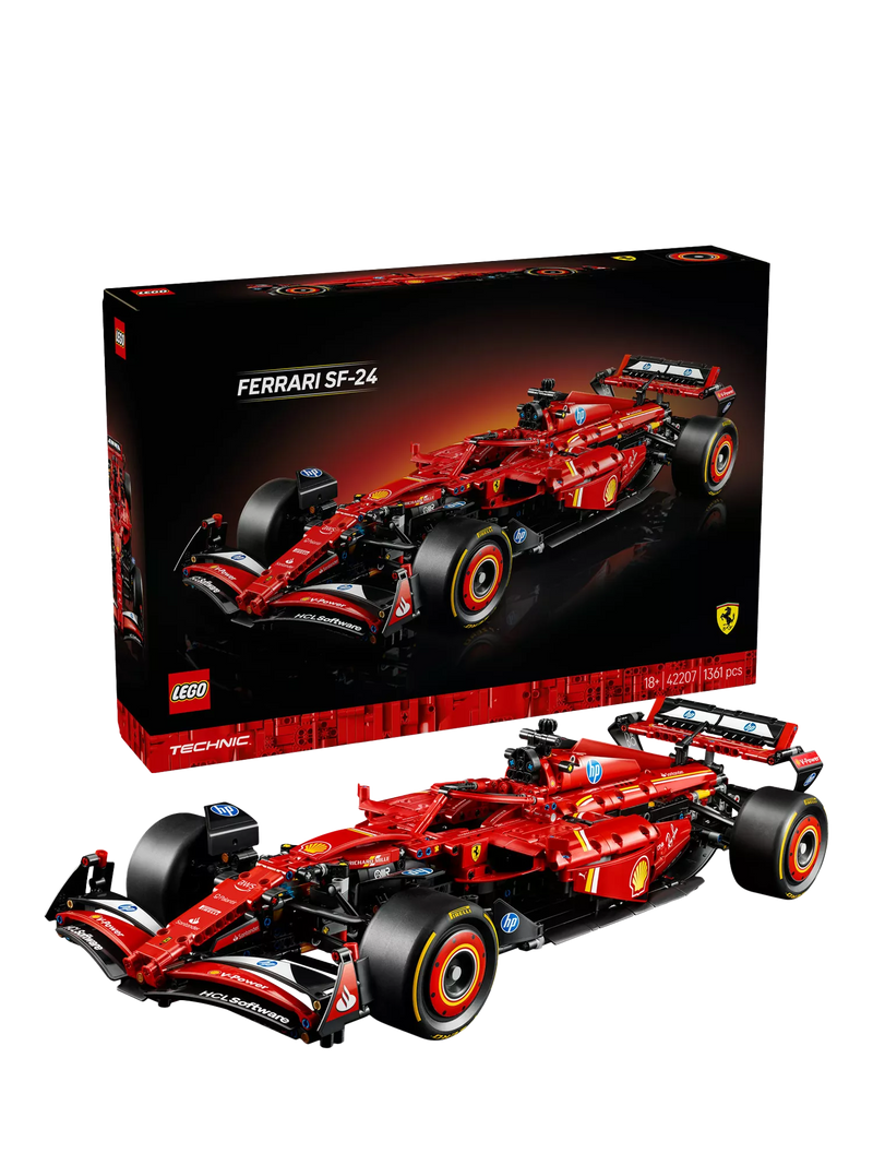 LEGO Ferrari SF-24 model car building kit, UK version