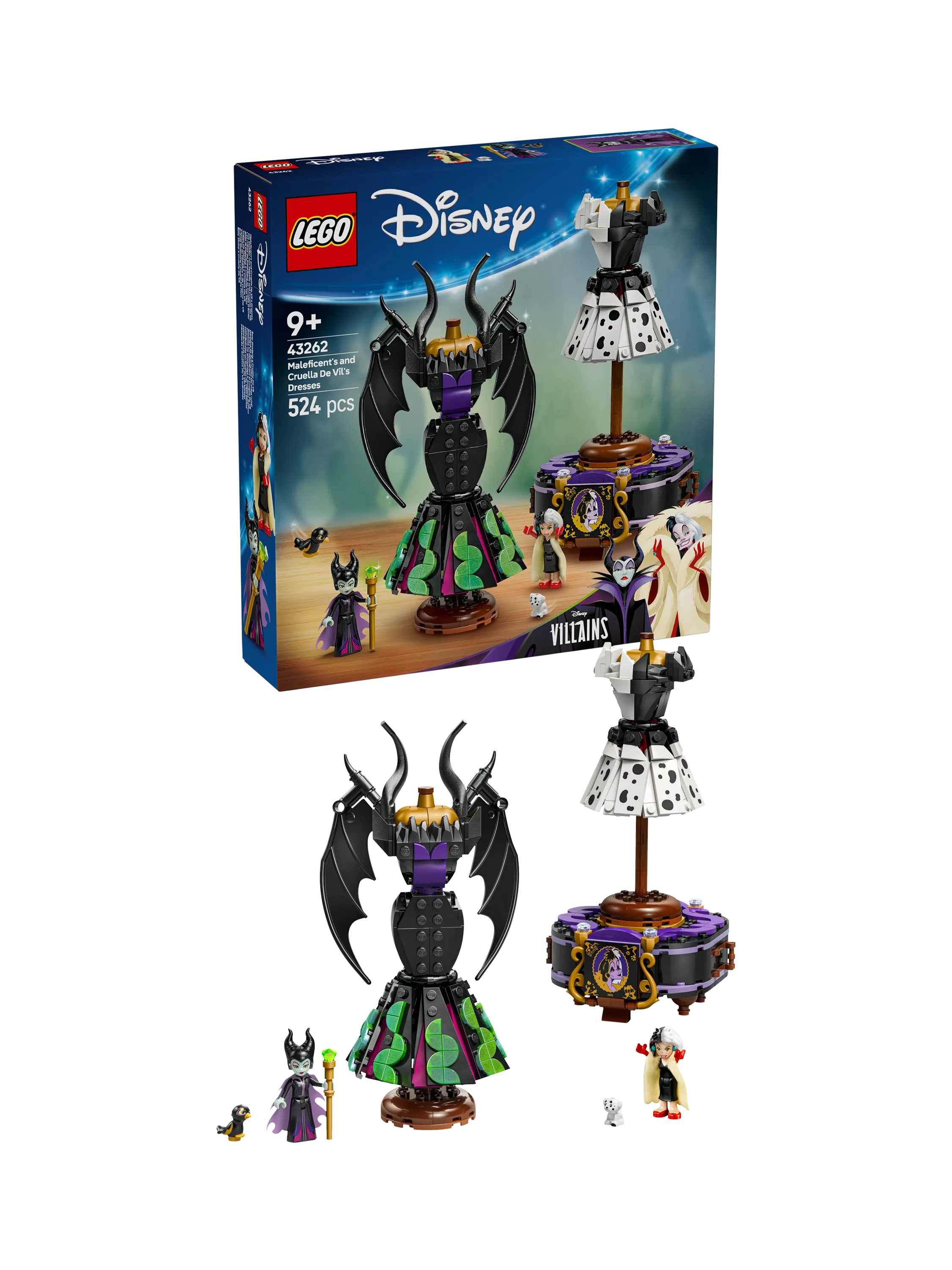 LEGO Disney building set Maleficent Cruella dresses 524 pieces (British brand)