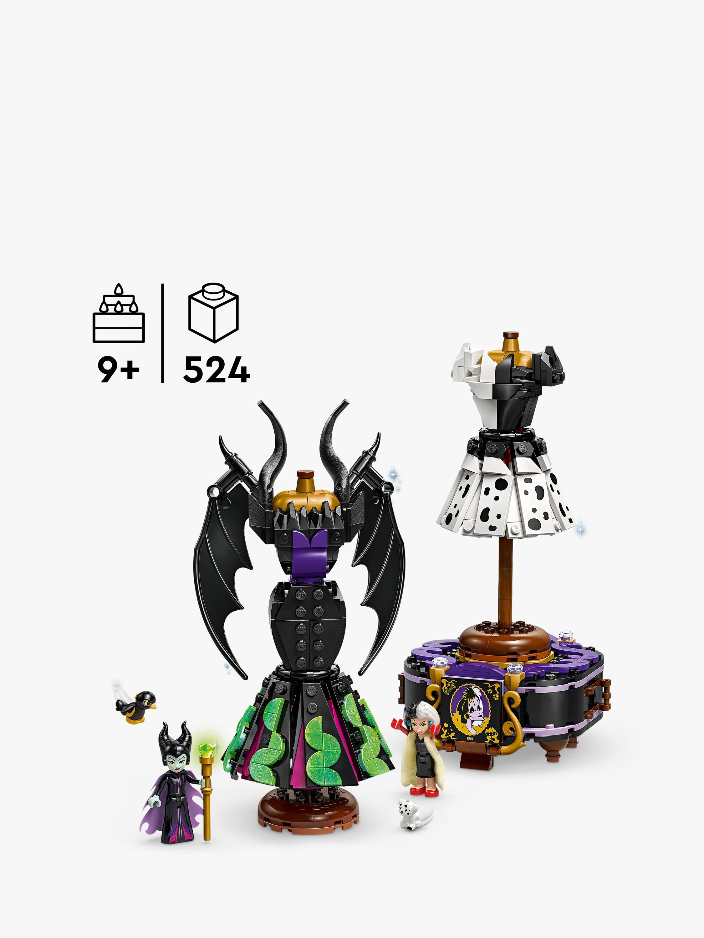 LEGO Disney building set Maleficent Cruella dresses 524 pieces (British brand)
