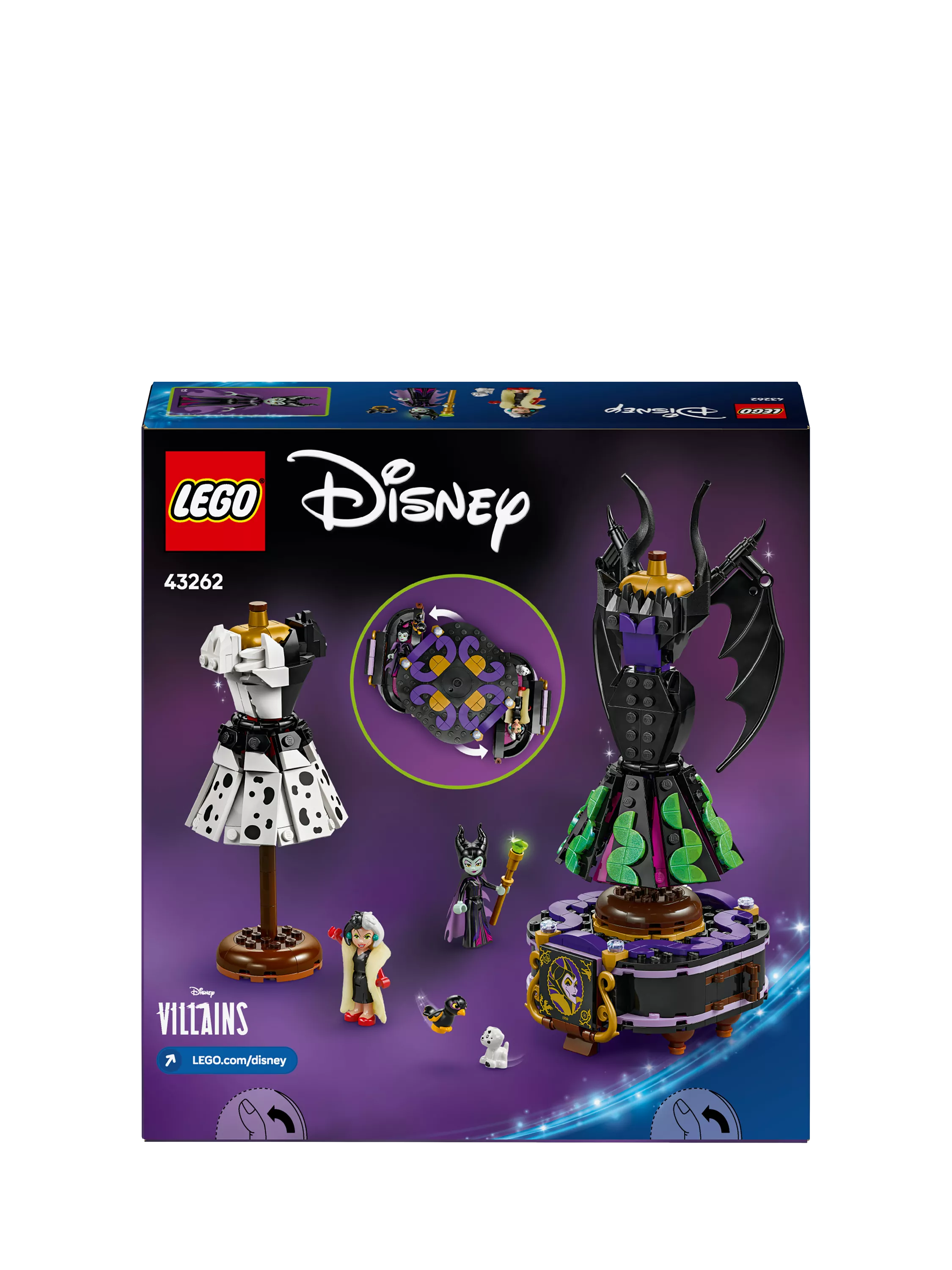 LEGO Disney building set Maleficent Cruella dresses 524 pieces (British brand)