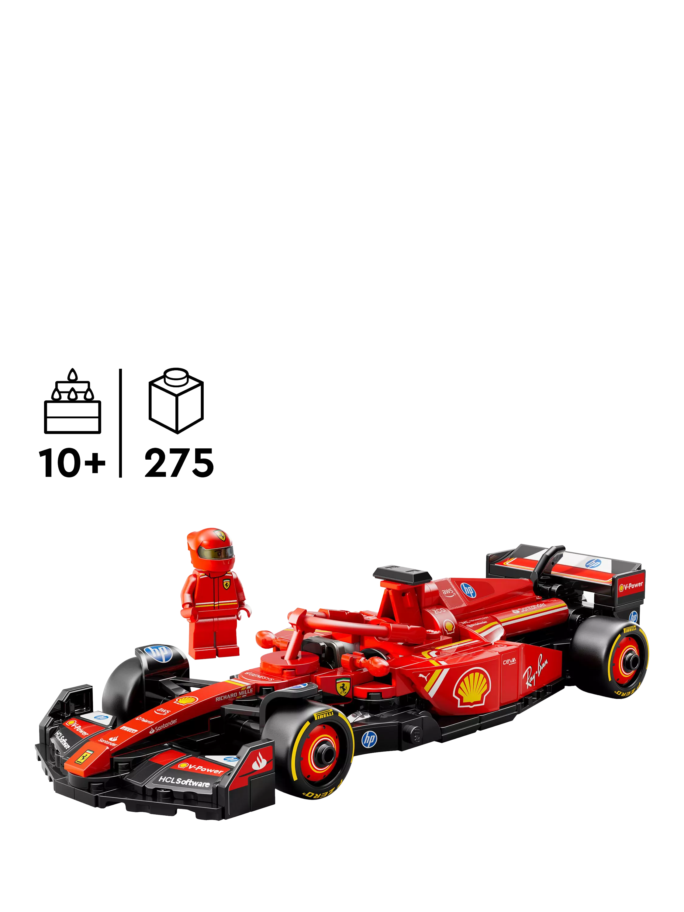 LEGO Ferrari SF-24 F1 car building set, imported from the UK