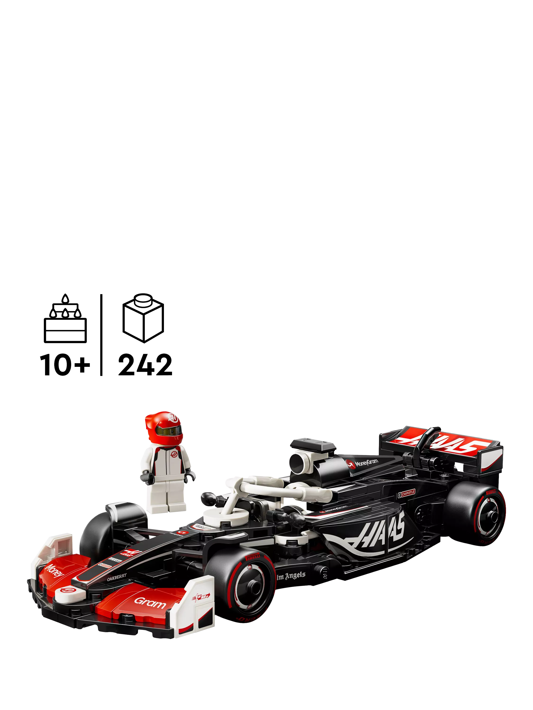 LEGO Speed Champions Haas F1 car building set 242 pieces, imported from the UK