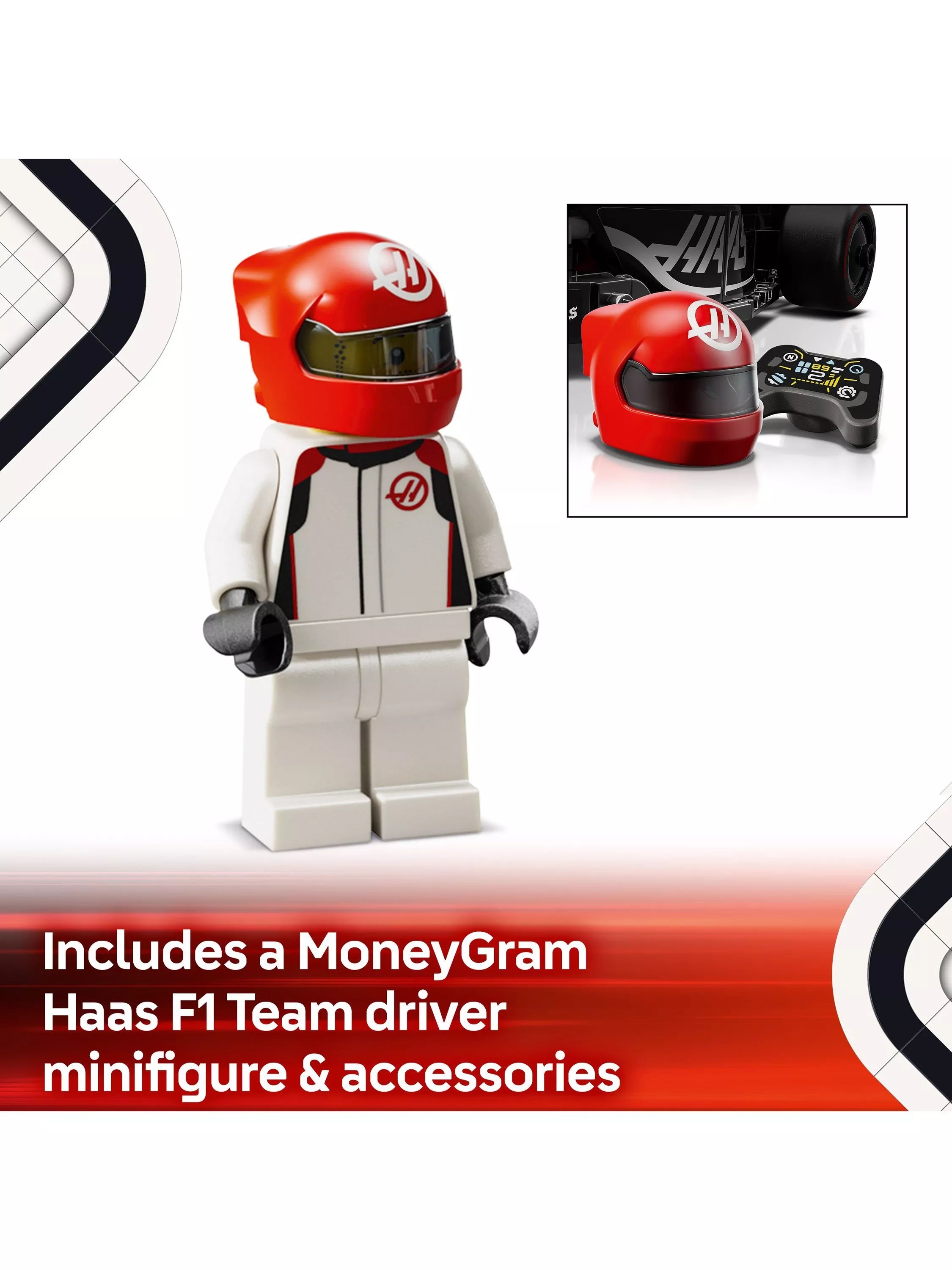 LEGO Speed Champions Haas F1 car building set 242 pieces, imported from the UK