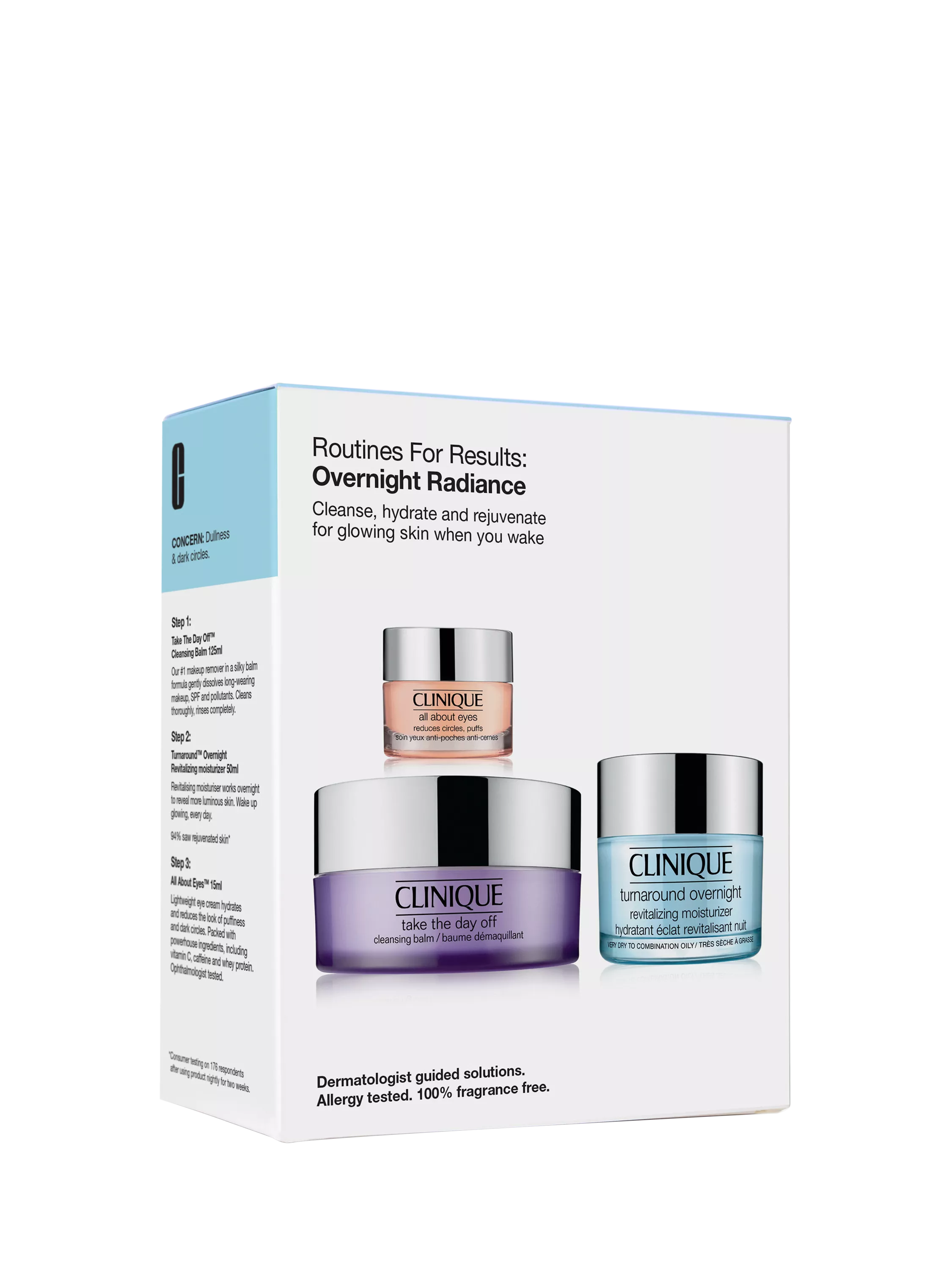 Clinique skincare gift set overnight radiance, imported from the UK