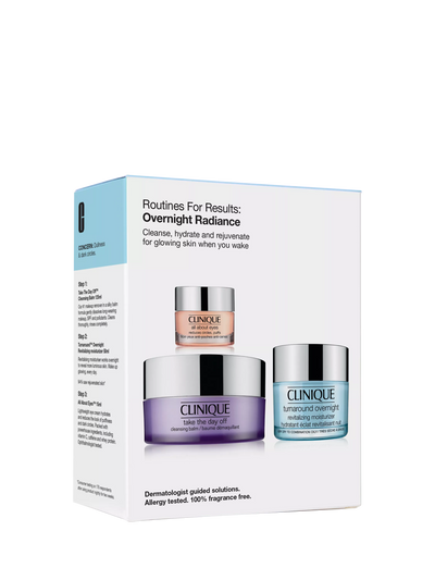 John Lewis Clinique Routines For Results Overnight Radiance Skincare Gift Set- Buy online at McGrocer