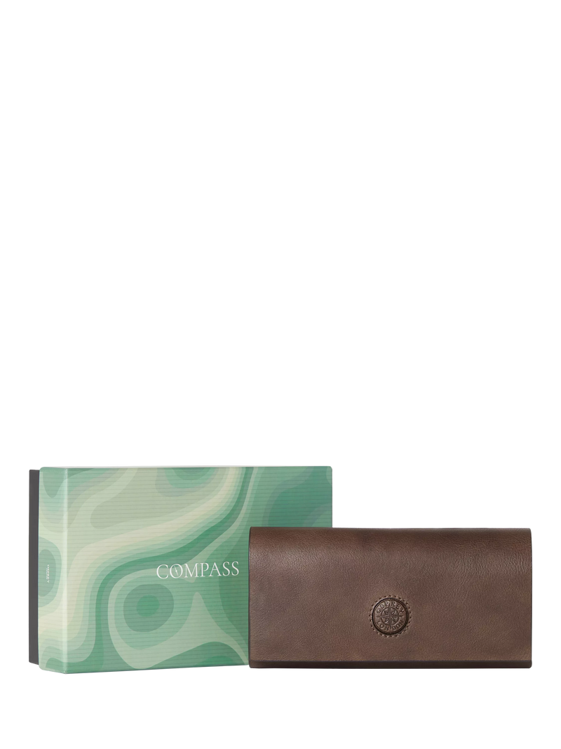 OSPREY LONDON Compass glasses case in Milano Leather (British brand)