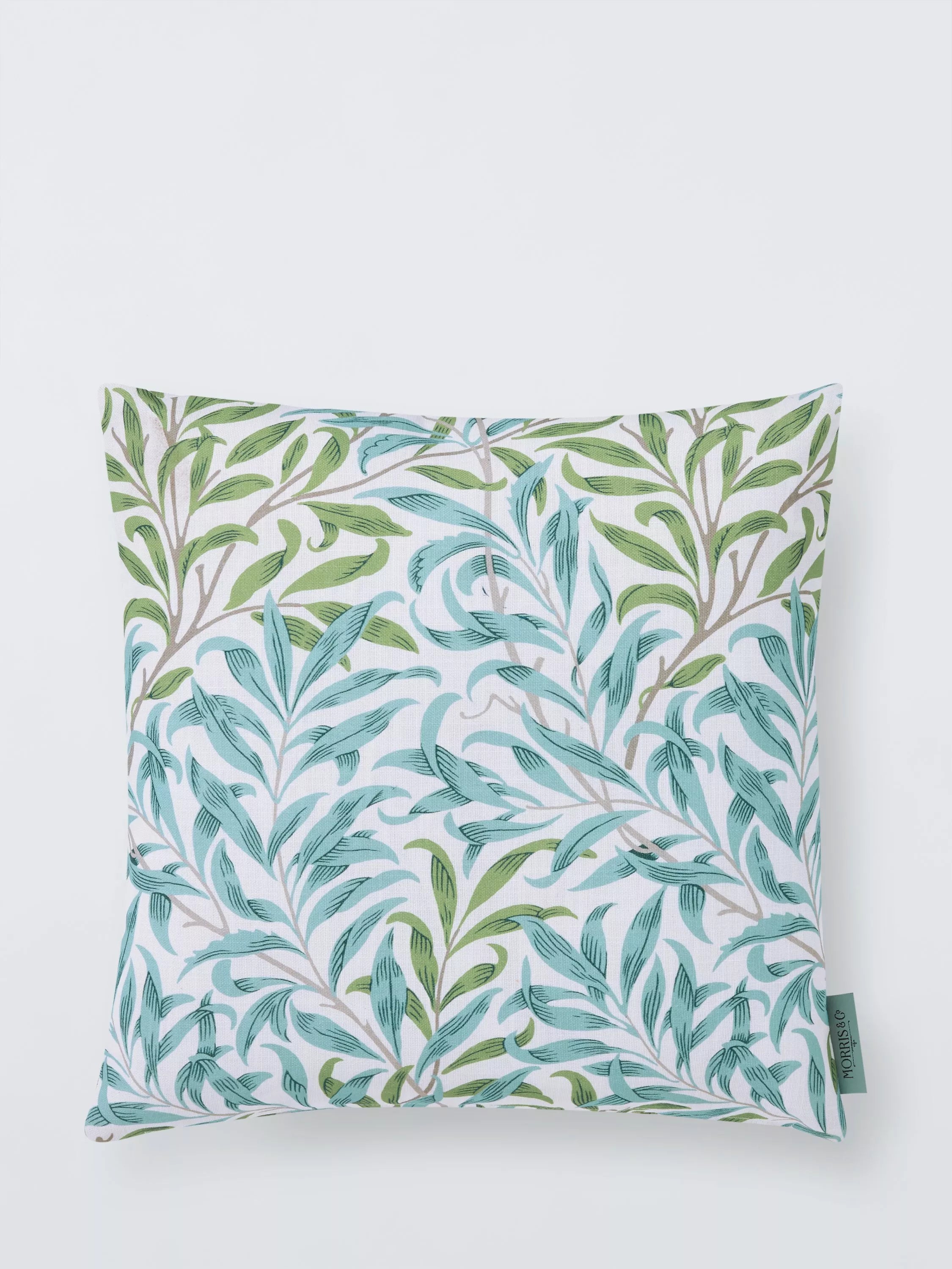 Morris & Co. Acanthus cushion blue/linen, UK version