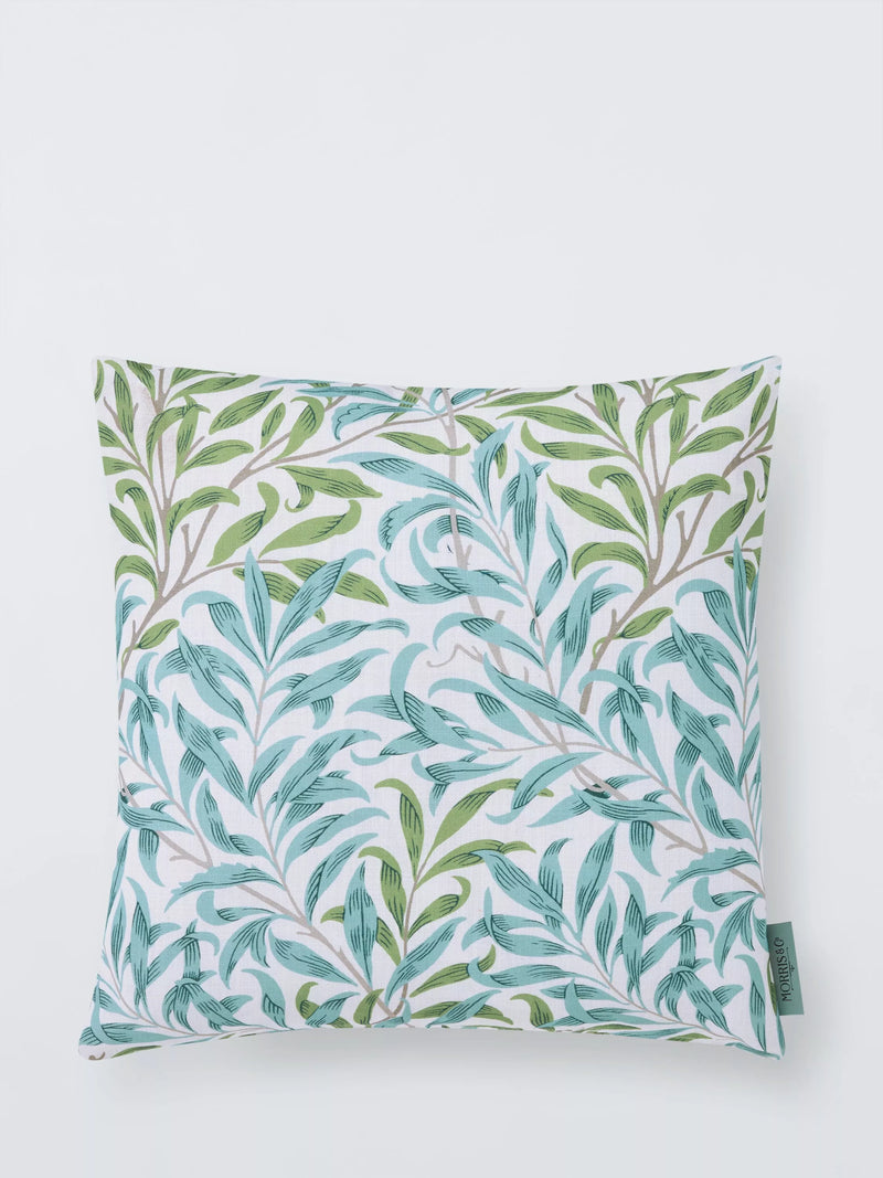 Morris & Co. Acanthus cushion blue/linen, UK version