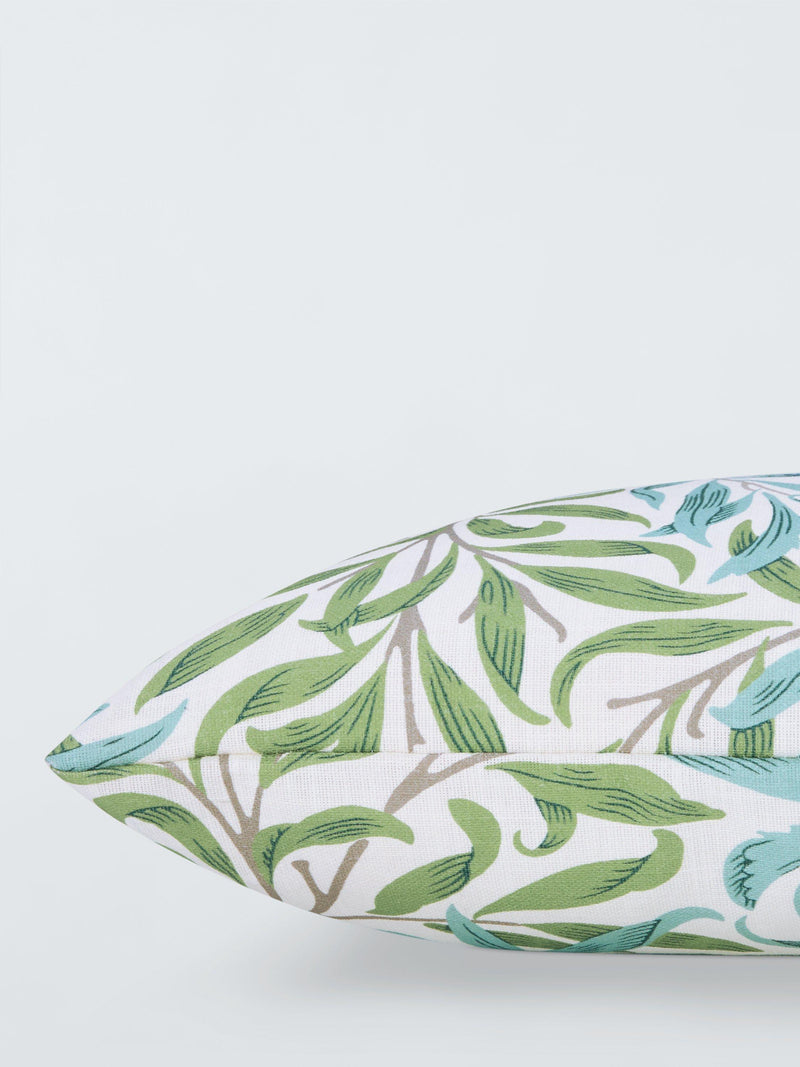 Morris & Co. Acanthus cushion blue/linen, UK version
