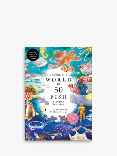 Laurence King Publishing Around the World in 50 Fish Puslespill, 1000 brikker