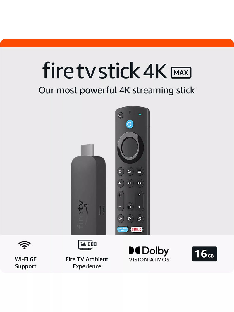Amazon Fire TV Stick 4K Max 2nd generation streaming device (British brand)