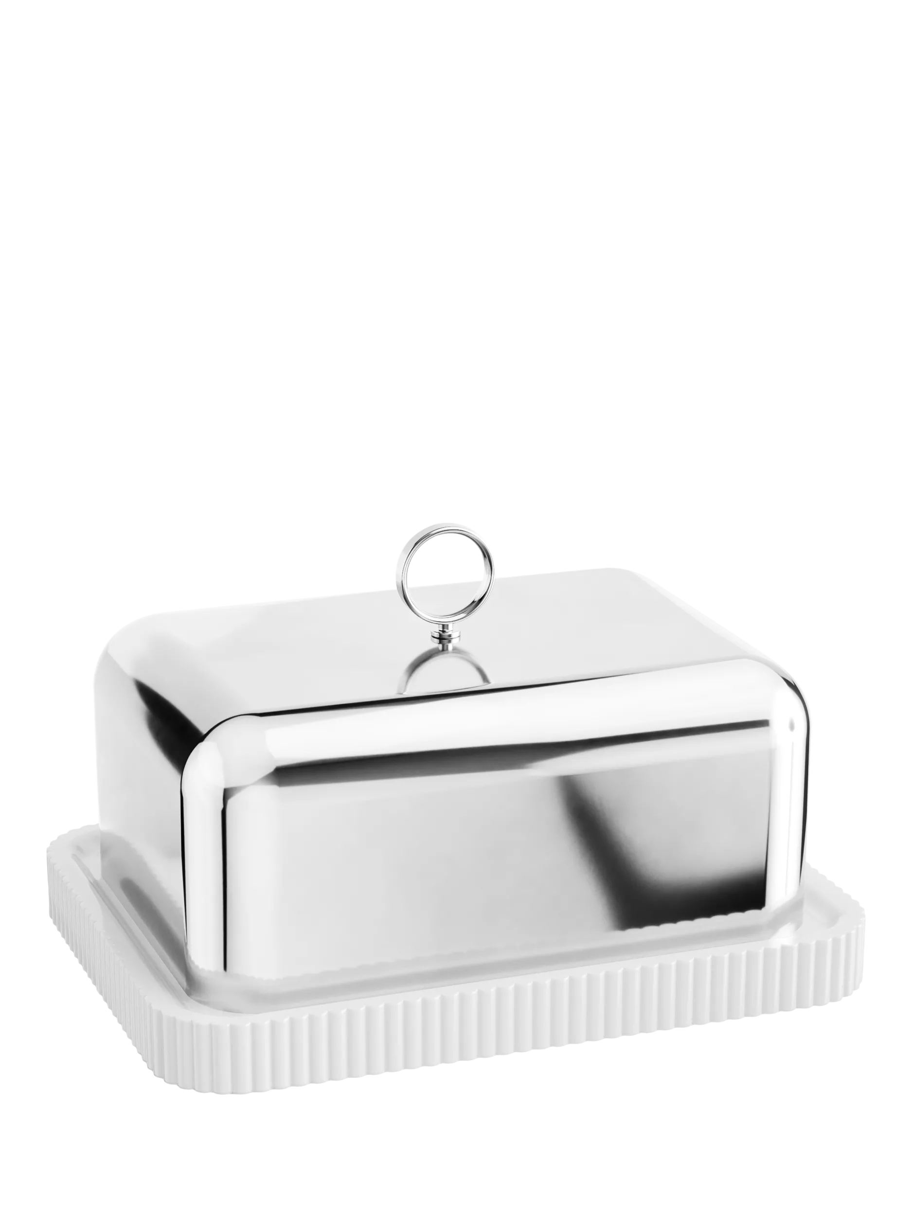 Georg Jensen Bernadotte butter dish stainless steel porcelain, imported from the UK