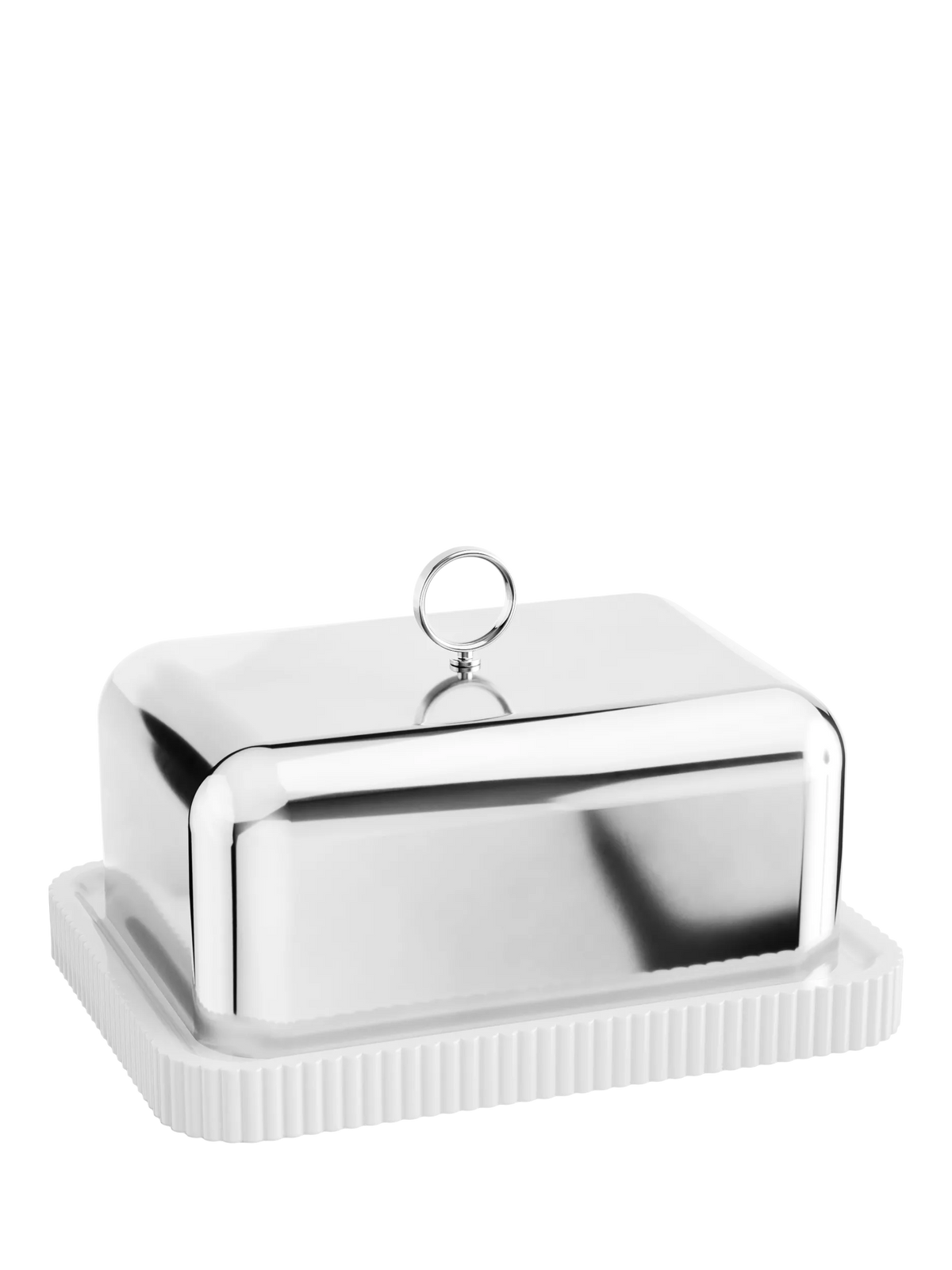 Georg Jensen Bernadotte butter dish stainless steel porcelain, imported from the UK