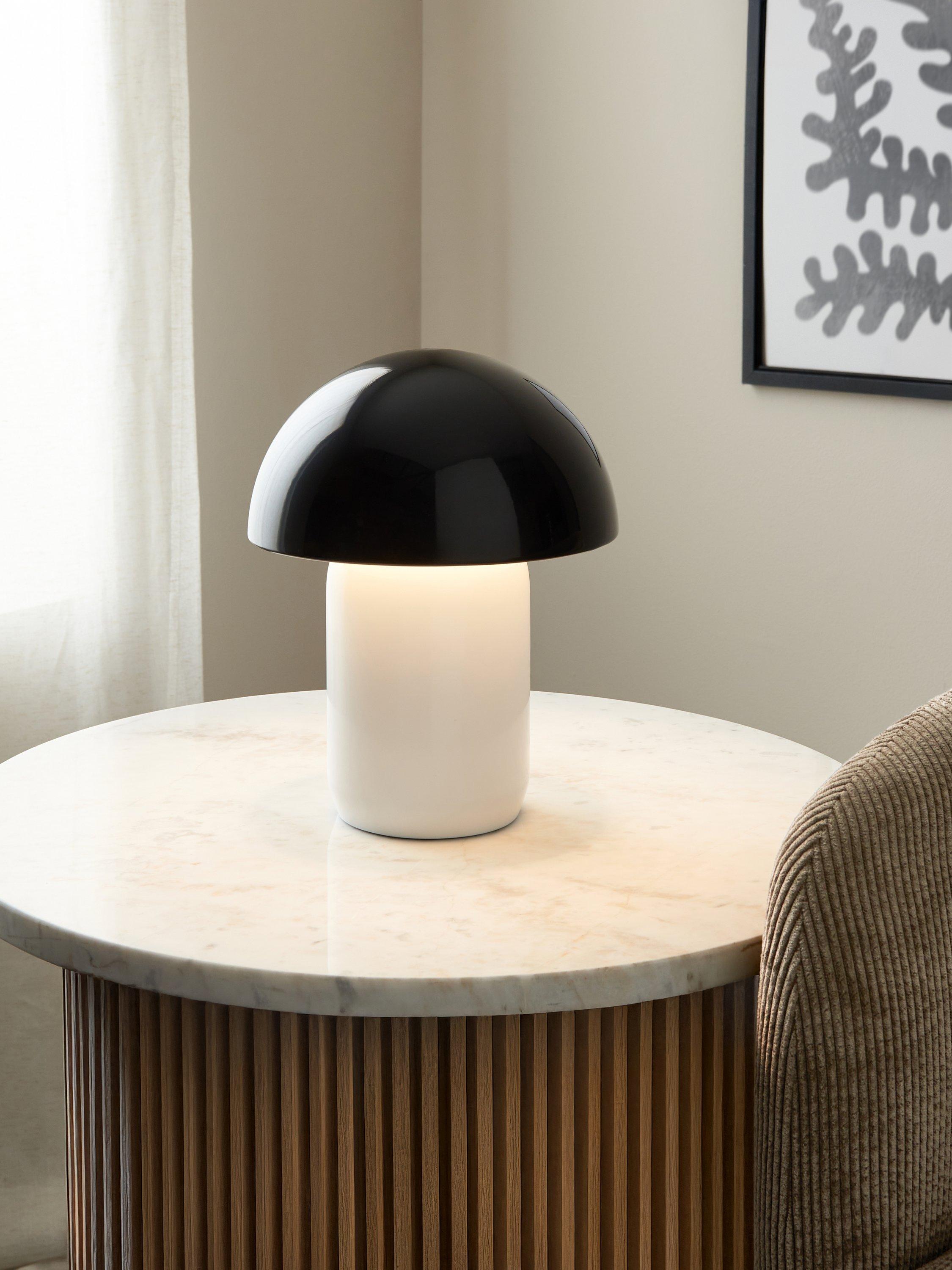John Lewis mushroom lamp black white H25.5cm - British product
