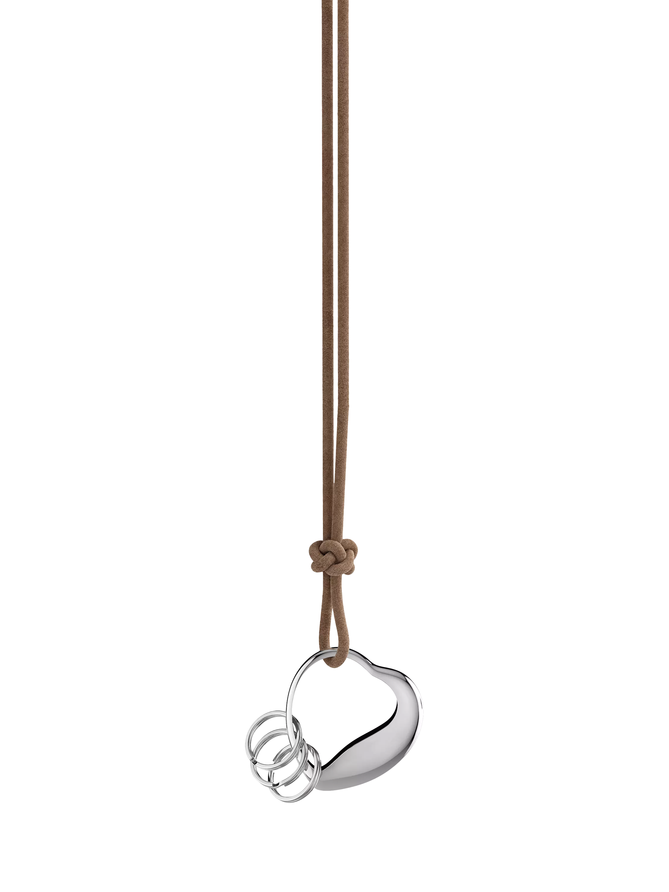 Georg Jensen heart-shaped stainless steel keyring, imported from the UK