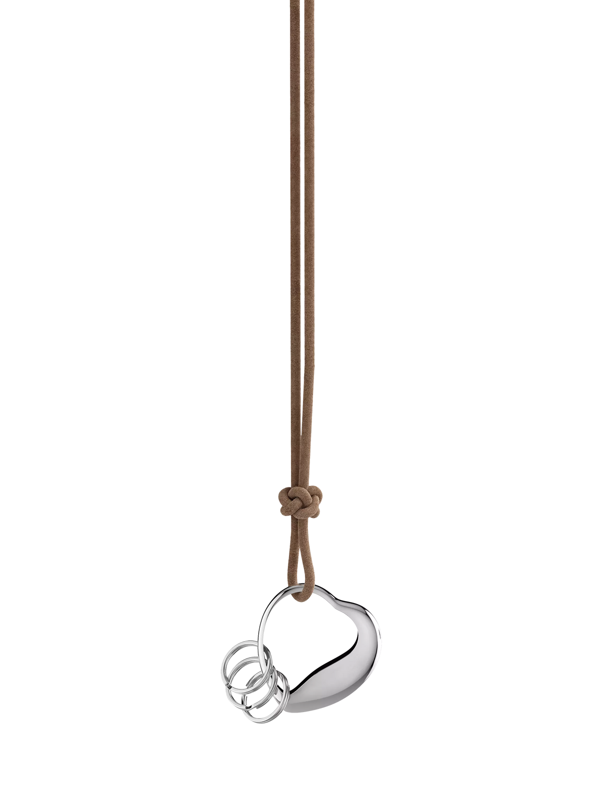 Georg Jensen heart-shaped stainless steel keyring, imported from the UK