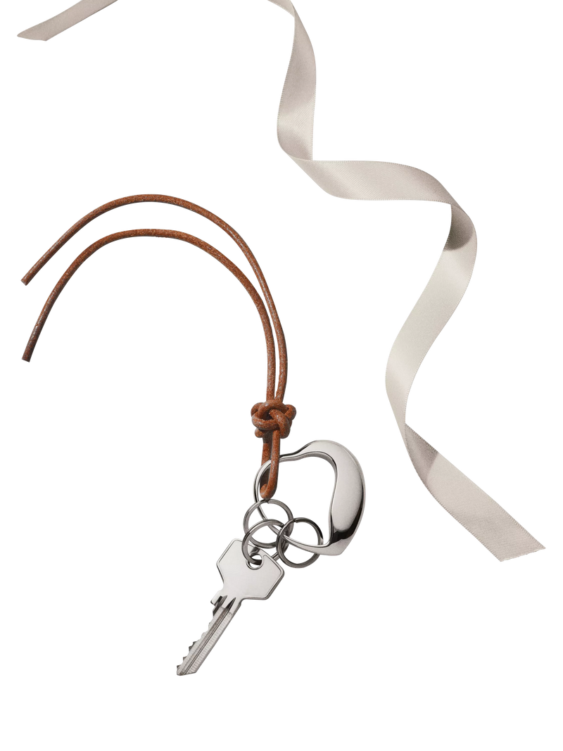 Georg Jensen heart-shaped stainless steel keyring, imported from the UK