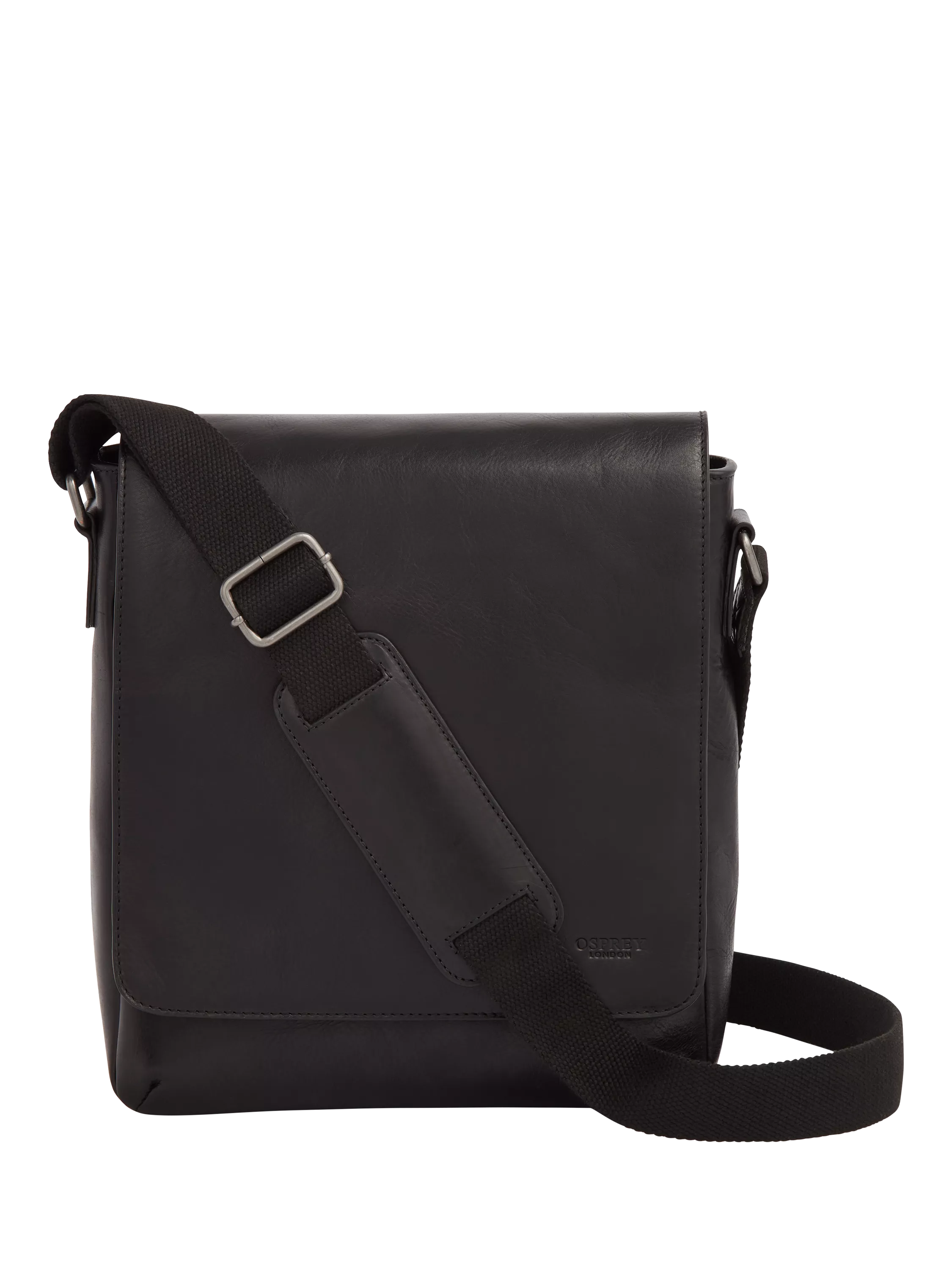 Osprey London leather messenger bag black (British brand)
