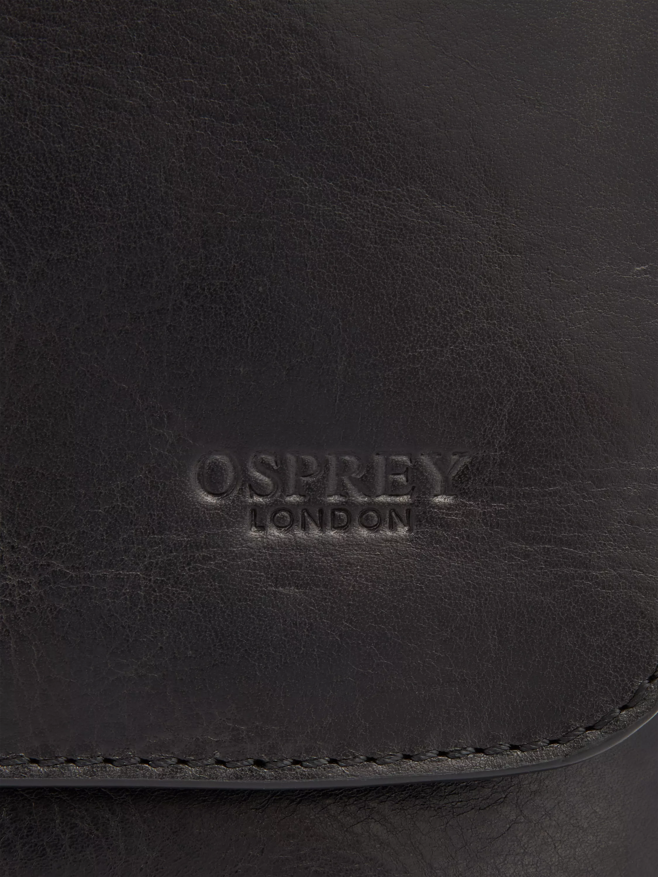 Osprey London leather messenger bag black (British brand)