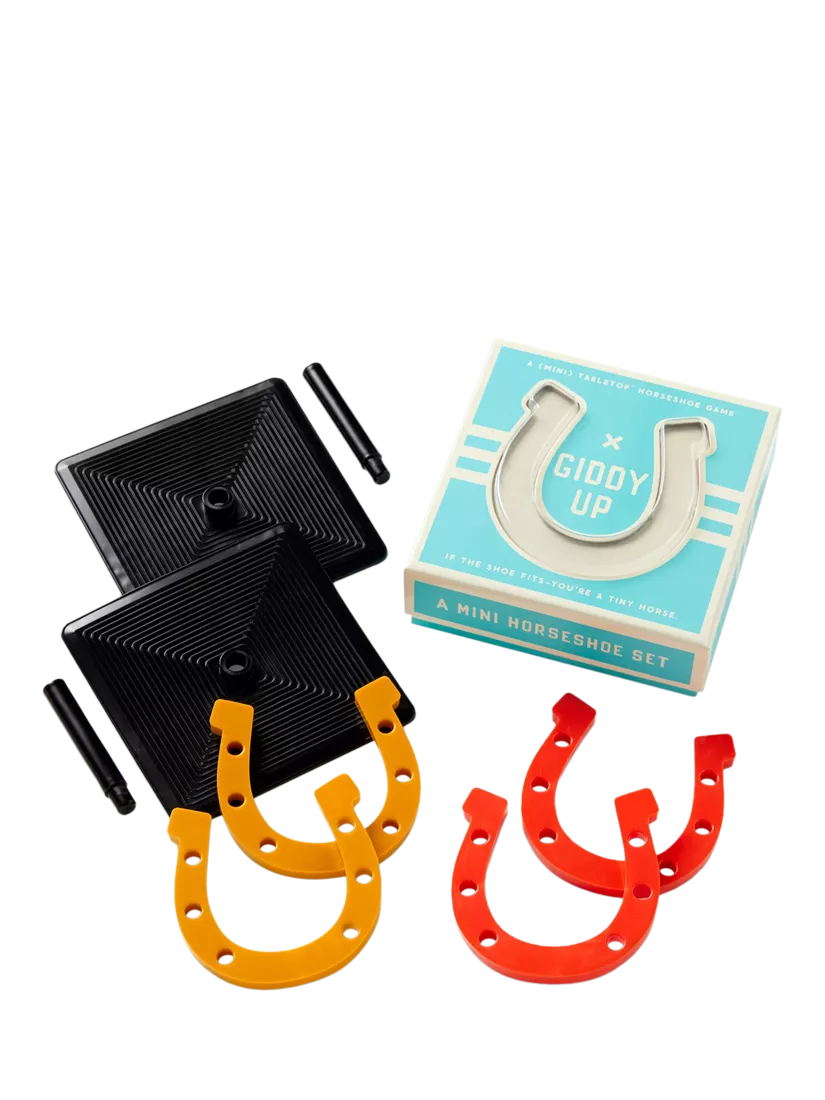Galison indoor horseshoes game for parties, UK version