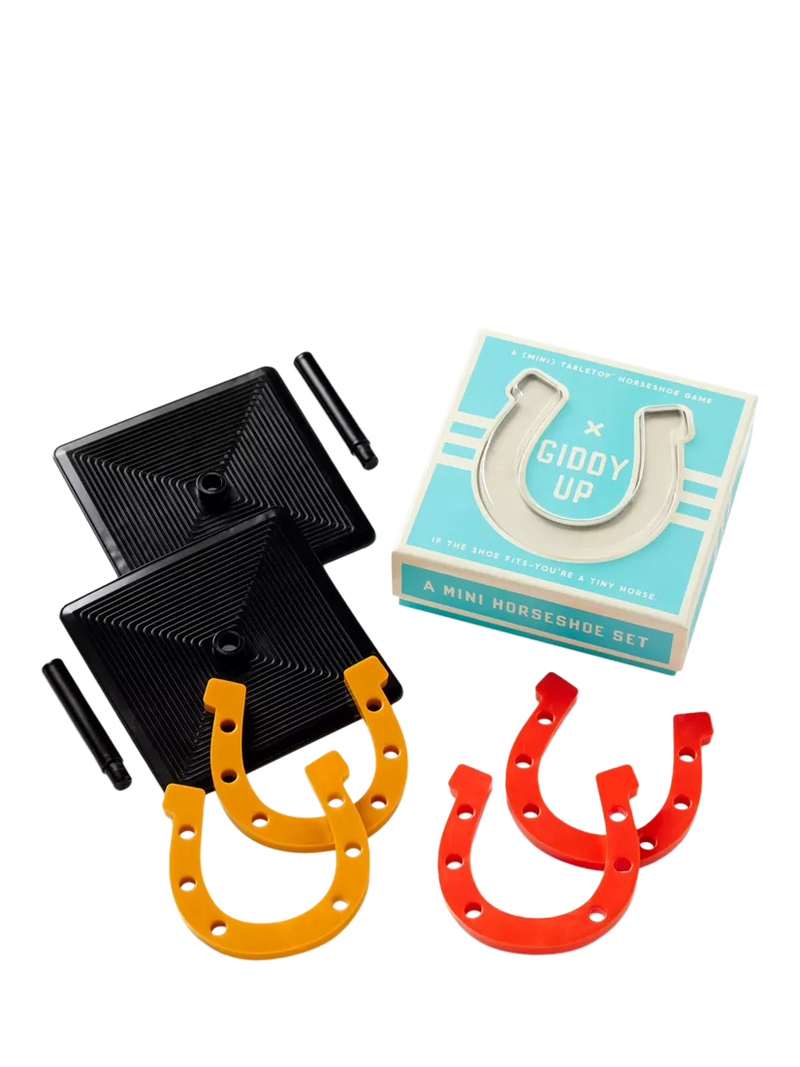 Galison indoor horseshoes game for parties, UK version