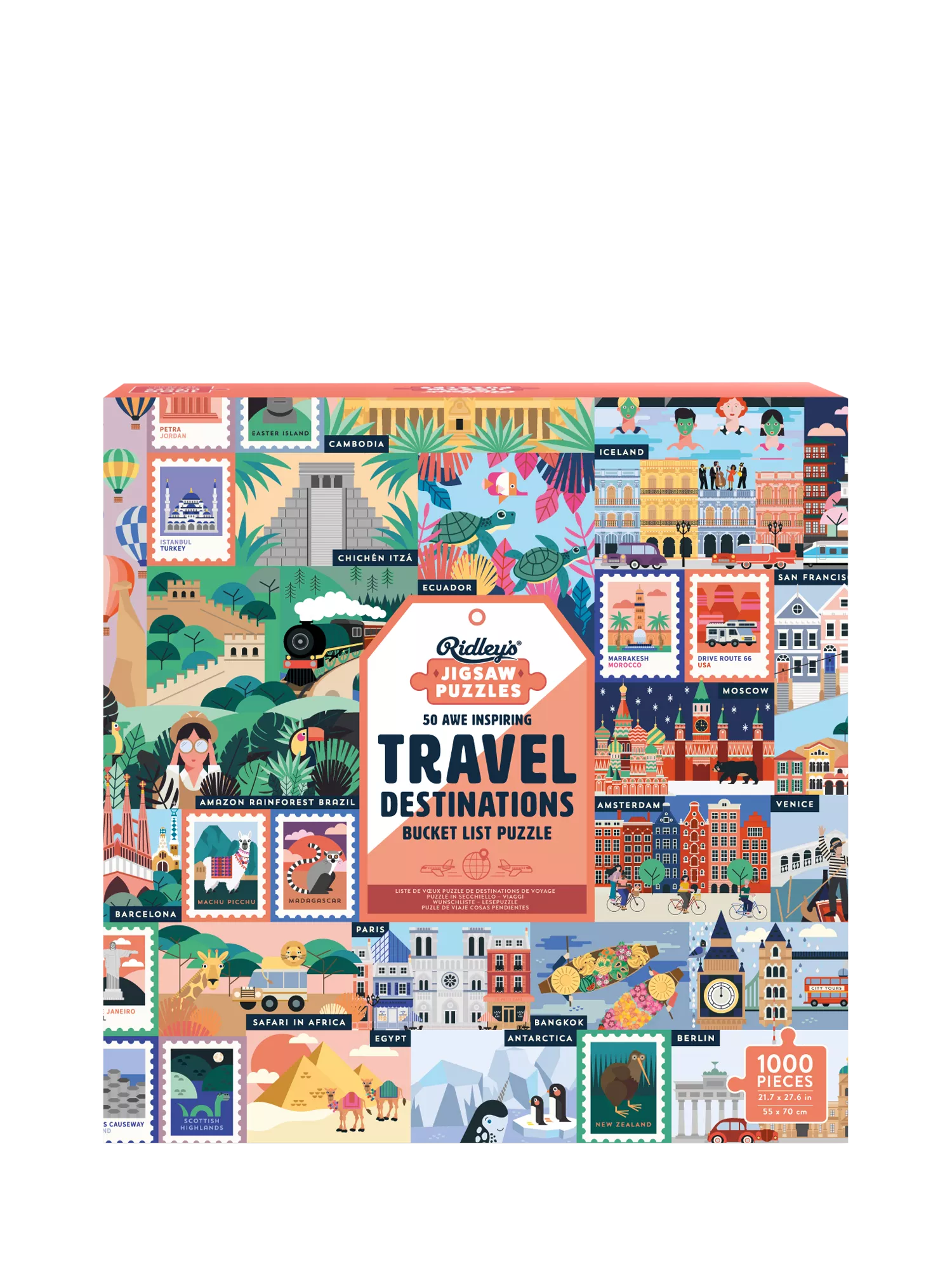 Ridley's Travel Destinations jigsaw puzzle 1000 pieces, imported from the UK