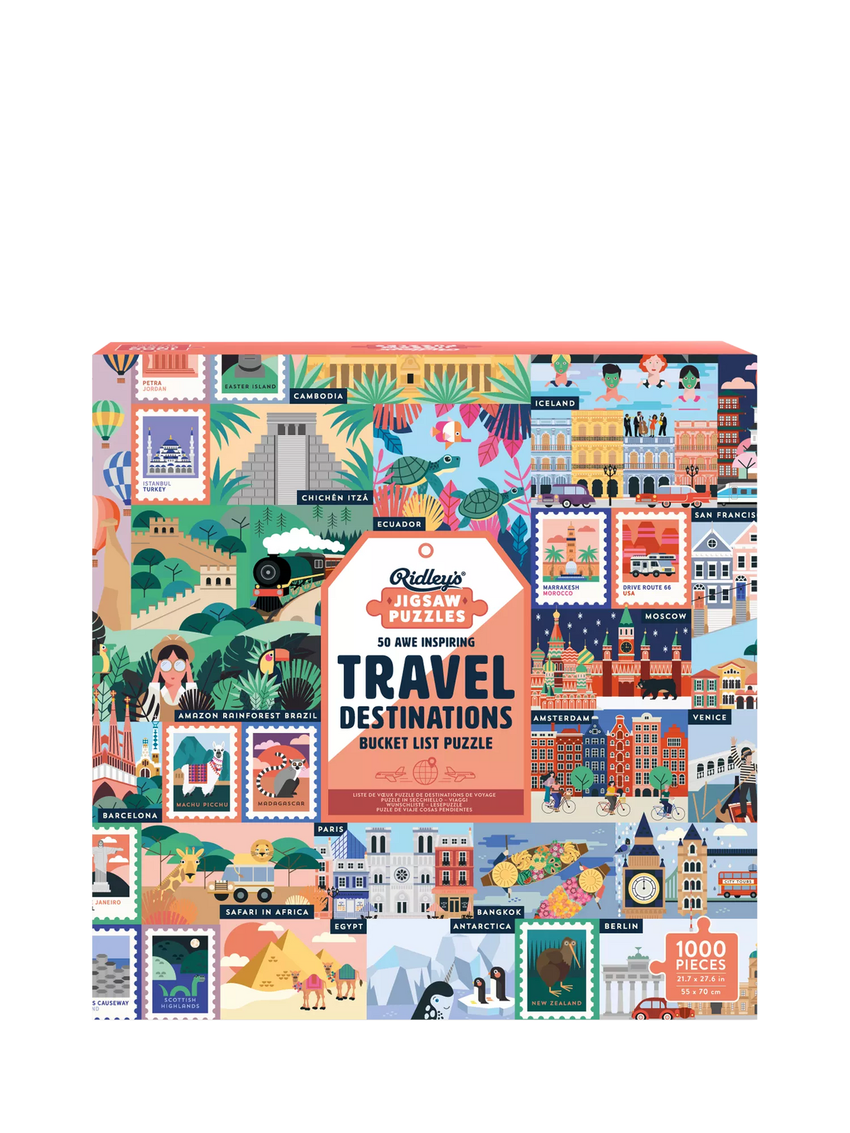 Ridley's Travel Destinations jigsaw puzzle 1000 pieces, imported from the UK