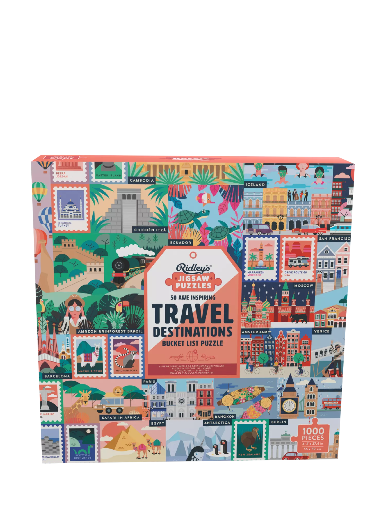 Ridley's Travel Destinations jigsaw puzzle 1000 pieces, imported from the UK