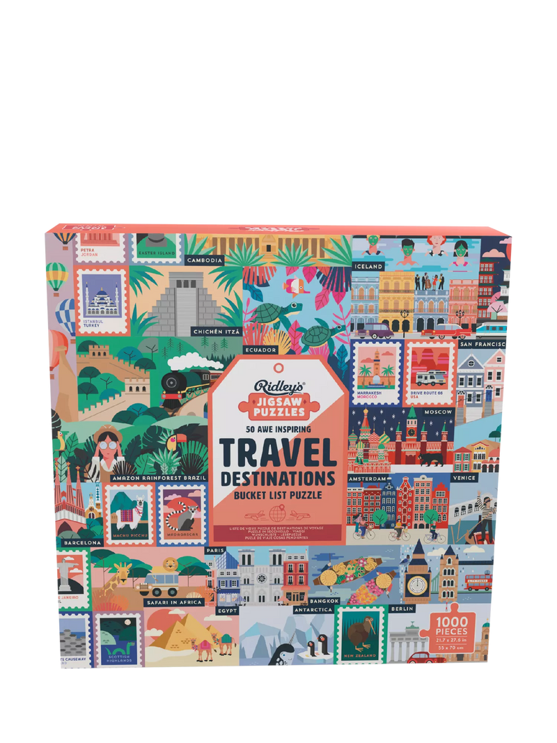 Ridley's Travel Destinations jigsaw puzzle 1000 pieces, imported from the UK