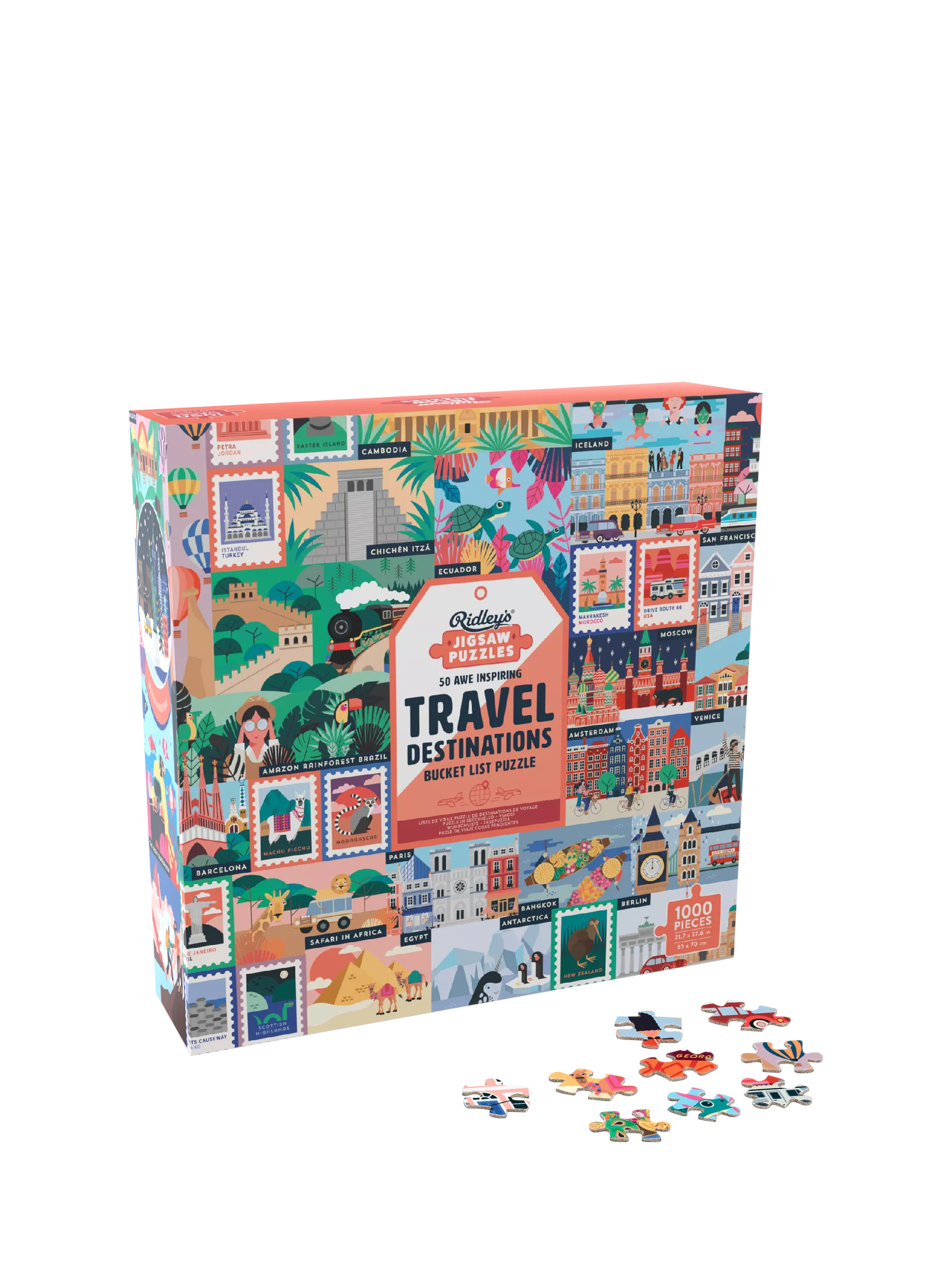 Ridley's Travel Destinations jigsaw puzzle 1000 pieces, imported from the UK