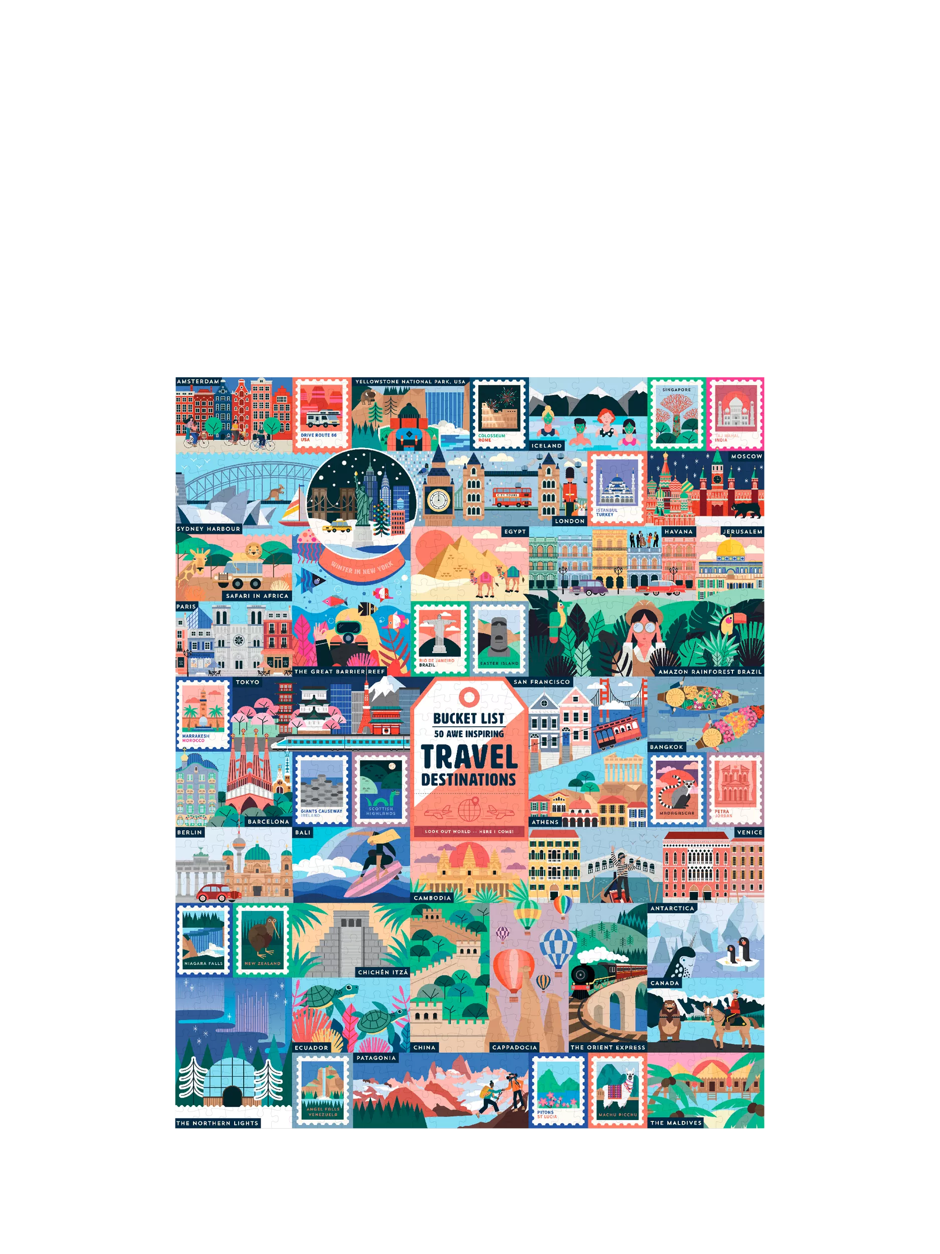 Ridley's Travel Destinations jigsaw puzzle 1000 pieces, imported from the UK