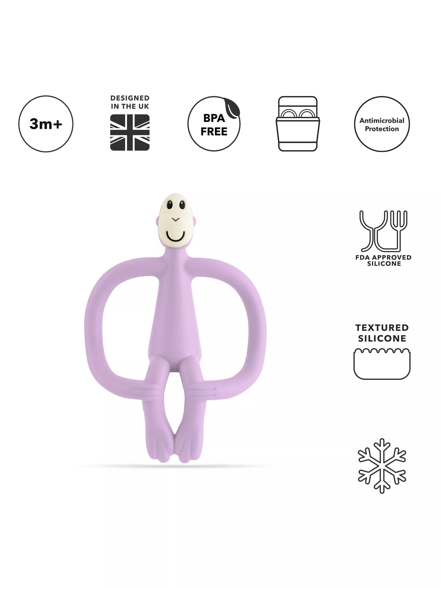 Matchstick Monkey teething toy lilac - British product