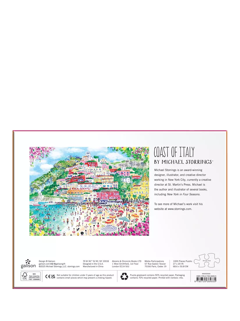Galison Coast of Italy jigsaw puzzle 1000 pieces (British brand)