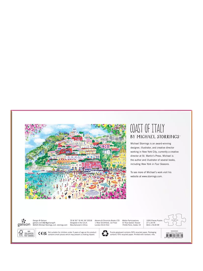 Galison Coast of Italy jigsaw puzzle 1000 pieces (British brand)