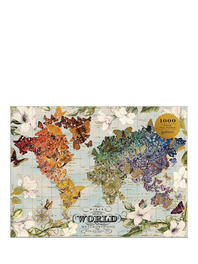 Galison Winged Map of the World jigsaw puzzle 1000 pieces, imported from the UK
