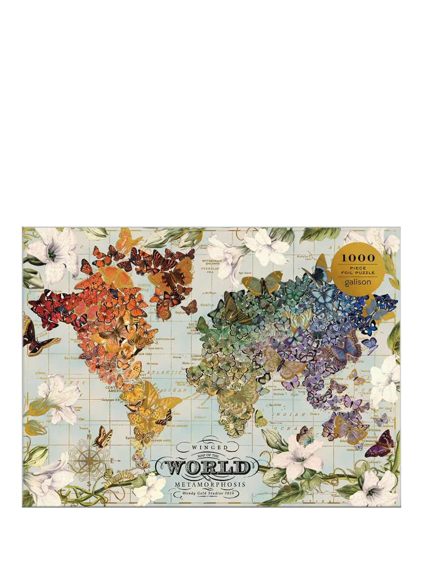 Galison Winged Map of the World jigsaw puzzle 1000 pieces, imported from the UK