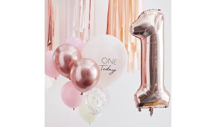 Ginger Ray 1st Birthday Balloon Bundle - Pink GOODS Argos