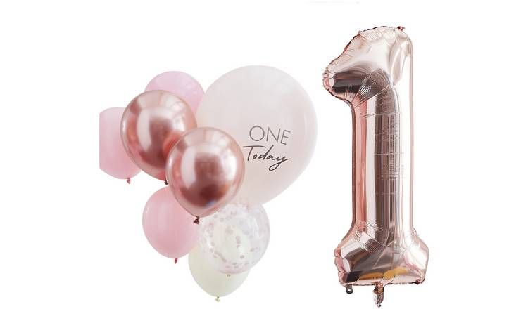 Ginger Ray 1st Birthday Balloon Bundle - Pink GOODS Argos