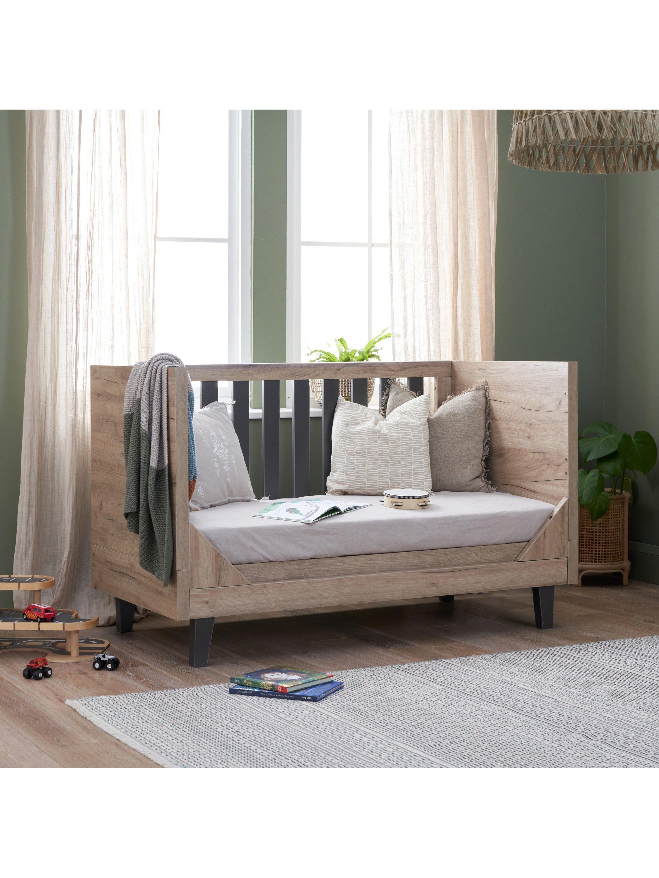 Tutti Bambini cot bed in oak slate finish (British brand)