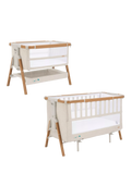 Tutti Bambini CoZee XL Bedside Crib and Accessories Bundle, Scandi Walnut/Ecru