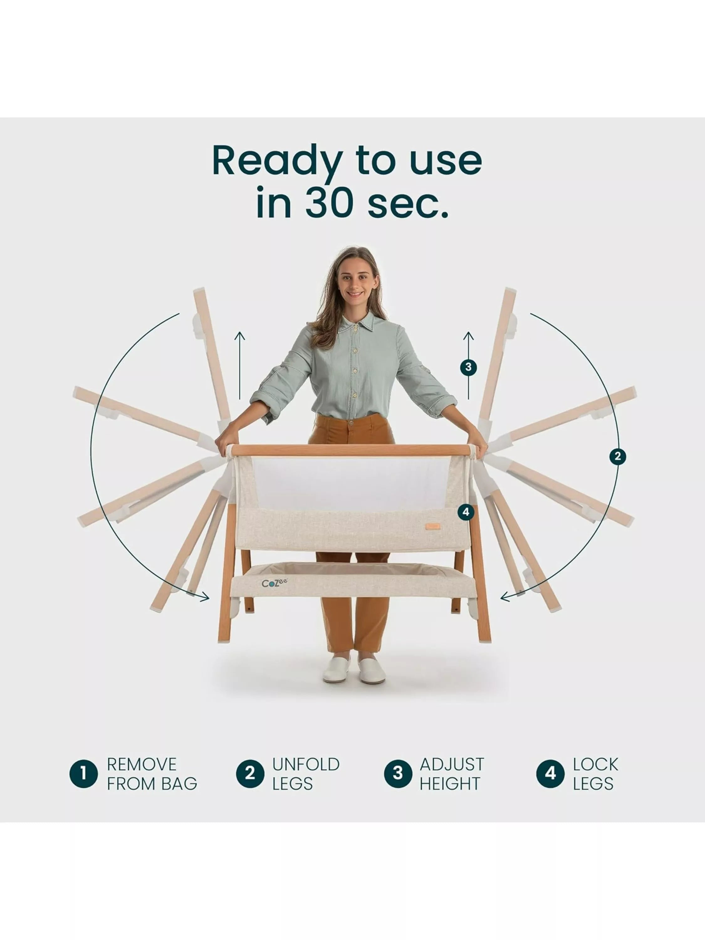 Tutti Bambini CoZee baby bedside crib (British brand)
