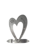 English Pewter Company heart shaped tin stand 10th anniversary - British product