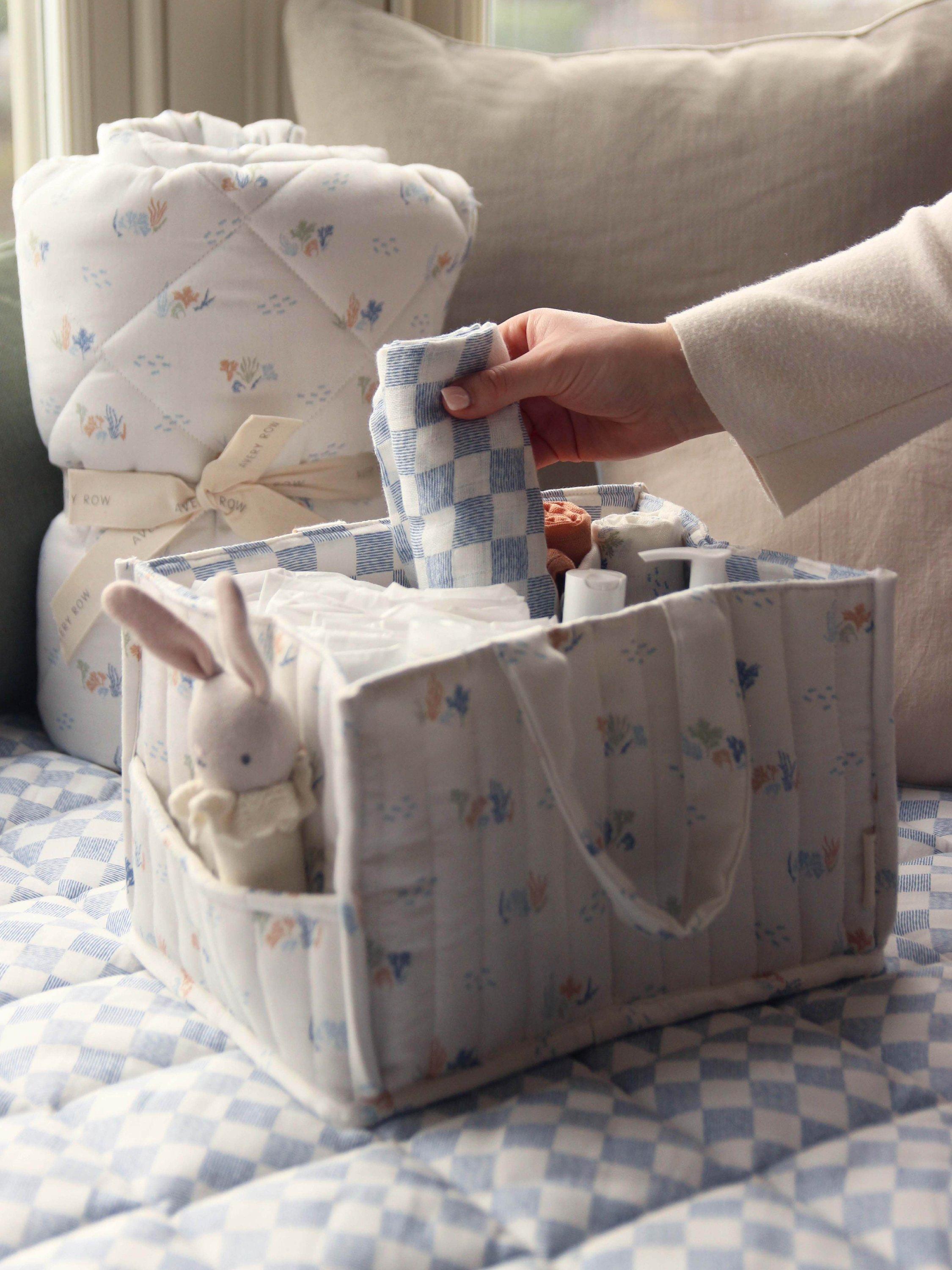 Avery Row quilted nappy caddy 27x20x18cm, UK version
