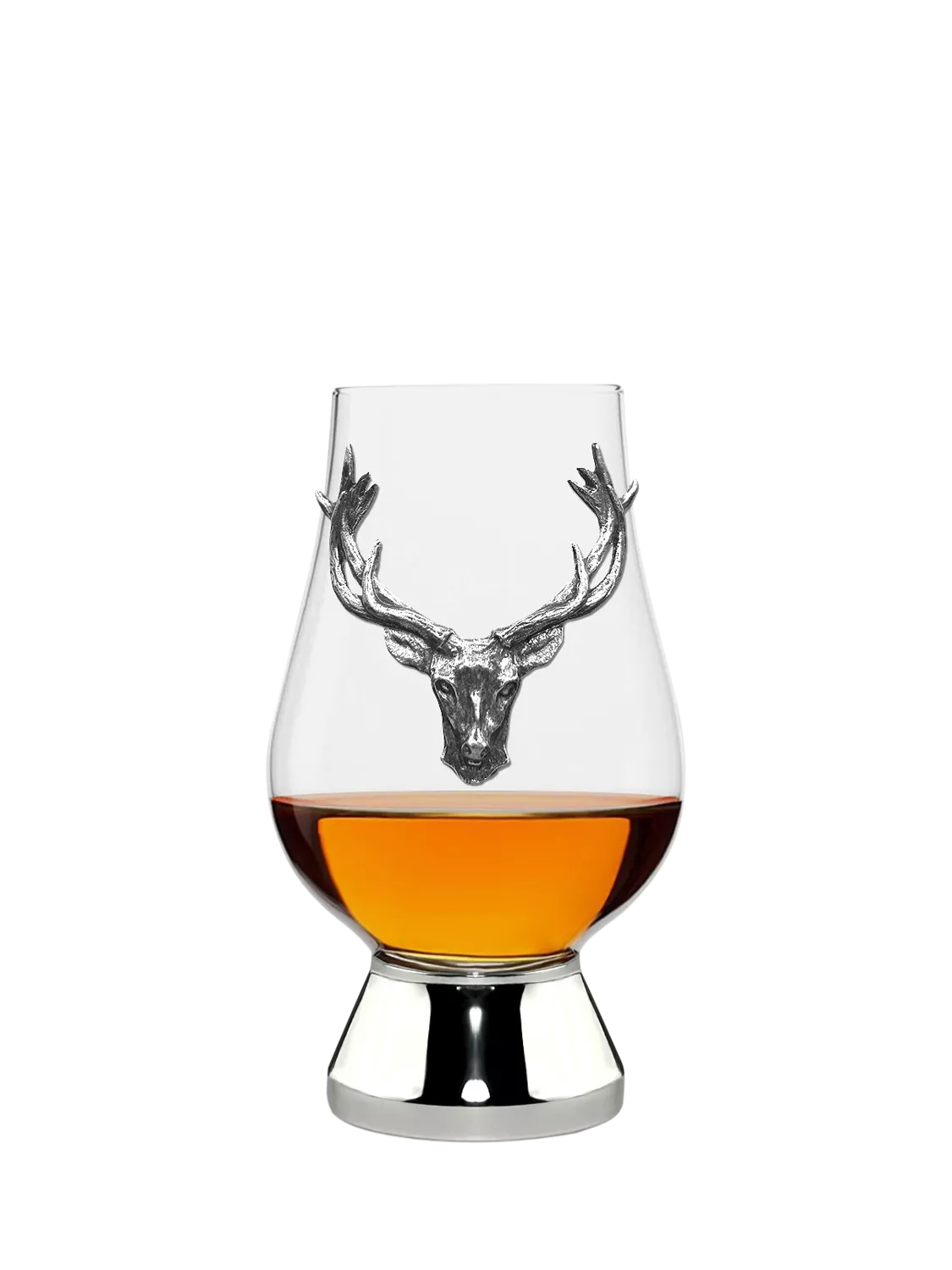 English Pewter Company Glencairn Whisky Crystal Glass Stag Tumbler 200ml - British product