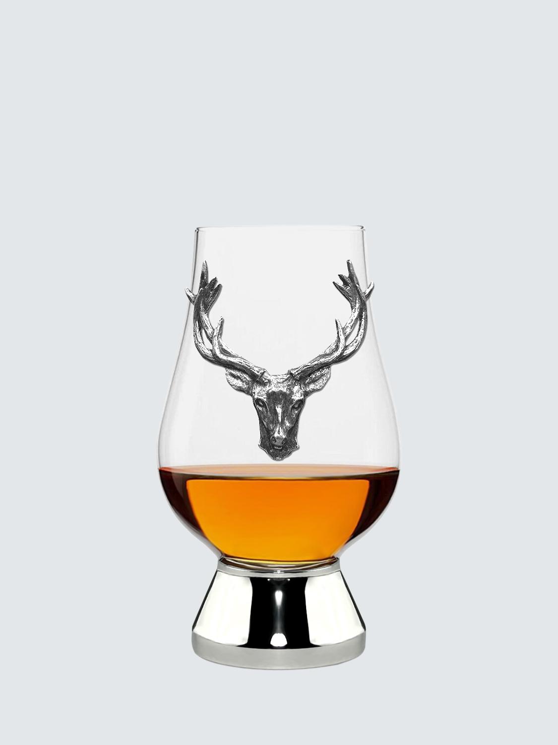 English Pewter Company Glencairn Whisky Crystal Glass Stag Tumbler 200Ml