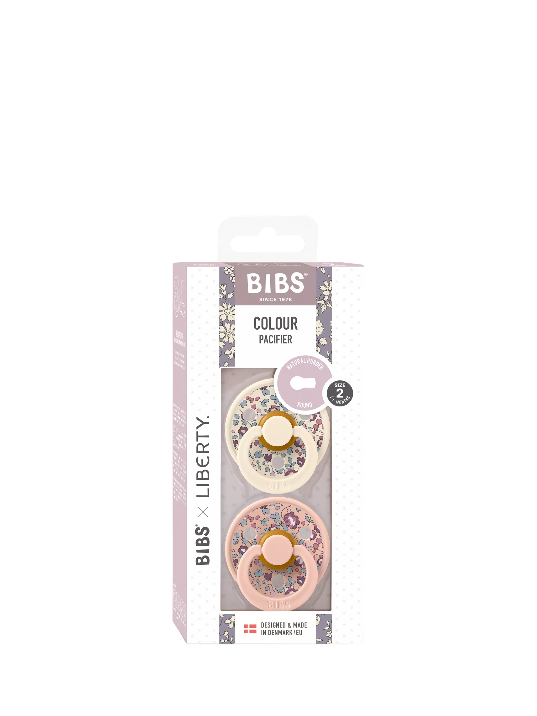 BIBS Liberty Eloise round baby soother pack of 2 - British product