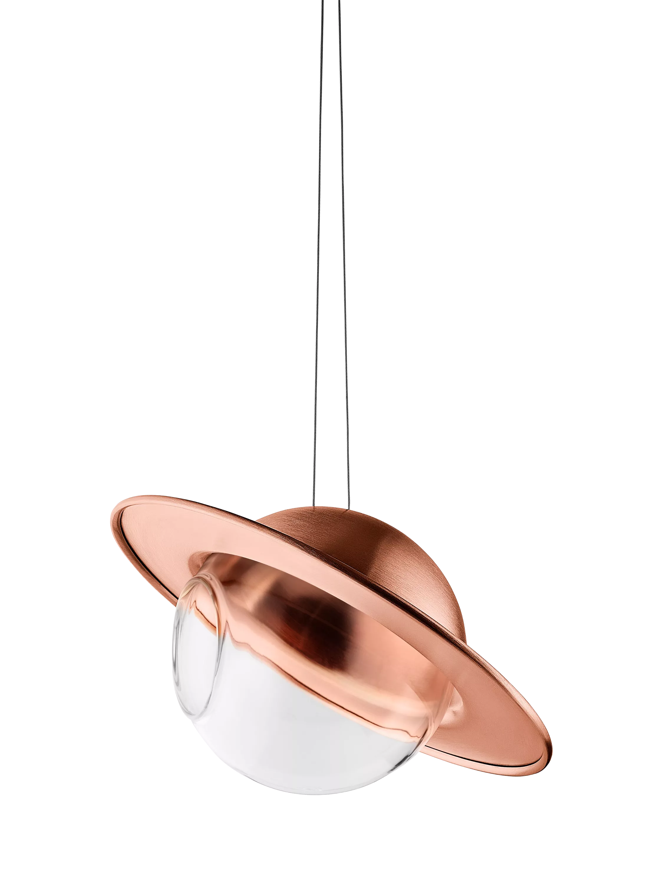 Eva Solo Saturn bird feeder with copper canopy and glass orb, imported from the UK