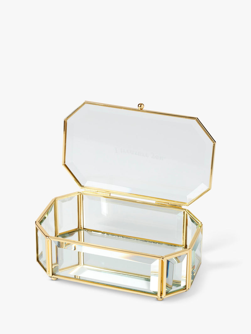 kate spade new york 'Treasure You' bevelled glass jewellery box clear, UK version