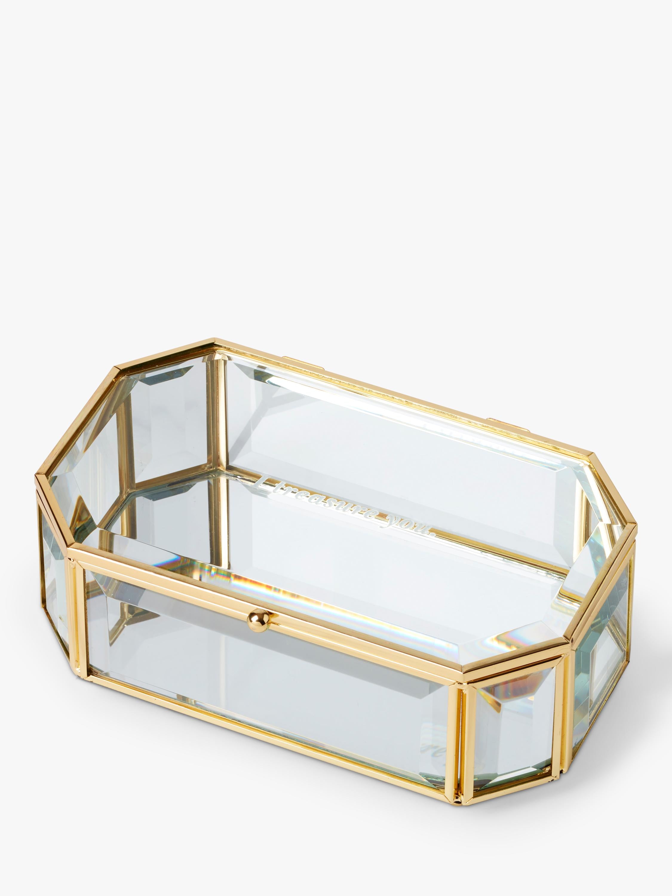 kate spade new york 'Treasure You' bevelled glass jewellery box clear, UK version